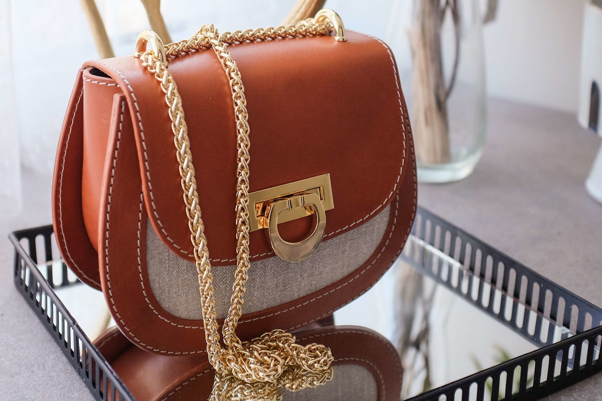 Saddle bag mini Vintage Linen