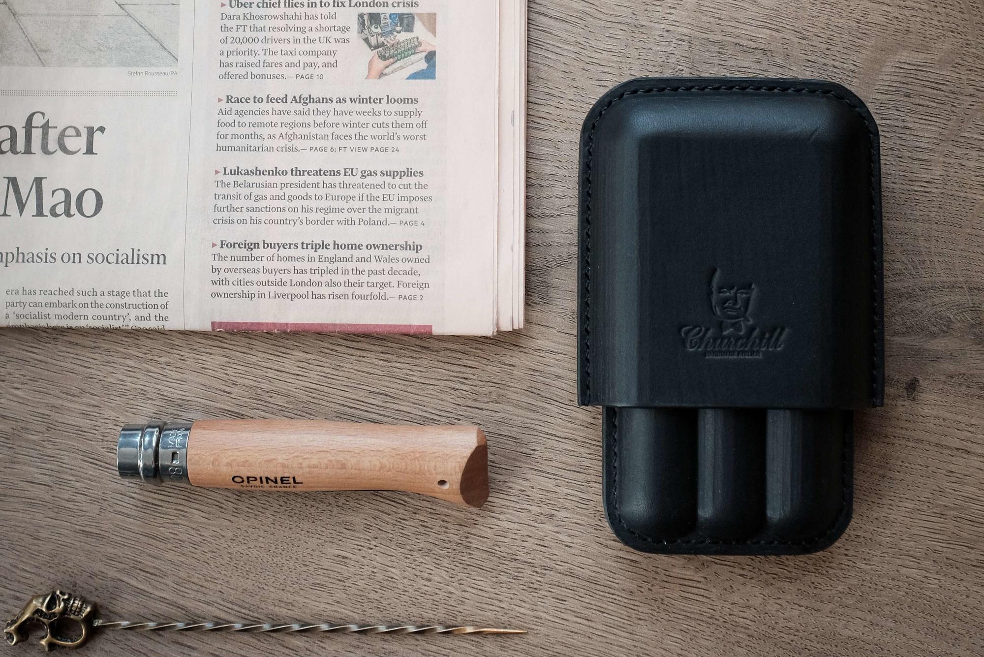 Шкіряний футляр для сигар Havana Black