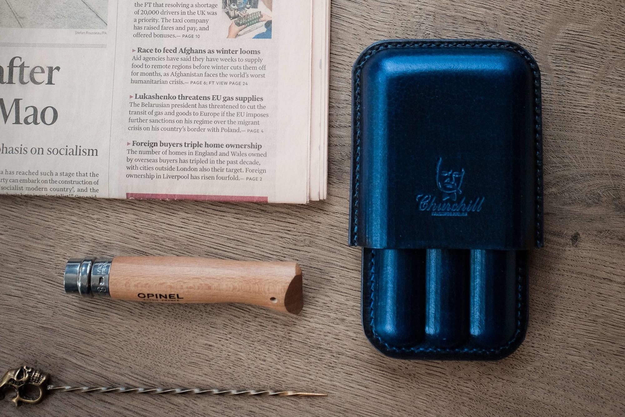 Шкіряний футляр для сигар Havana Navy