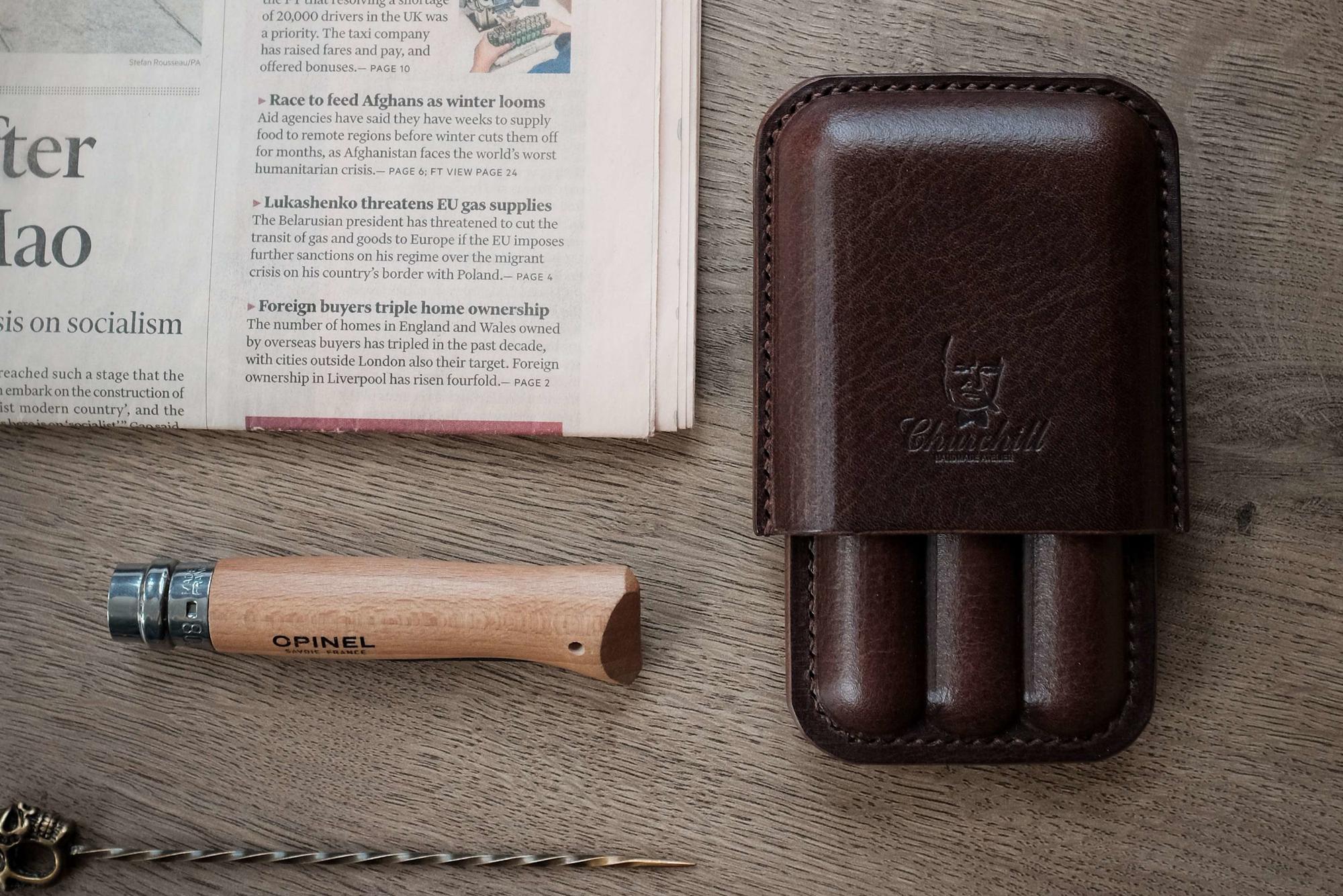 Шкіряний футляр для сигар Havana Brown