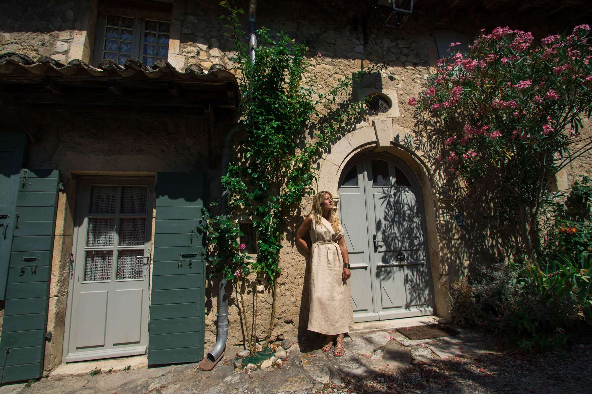 ROBE EN LIN BEIGE BOHEME CHIC CASANDRA