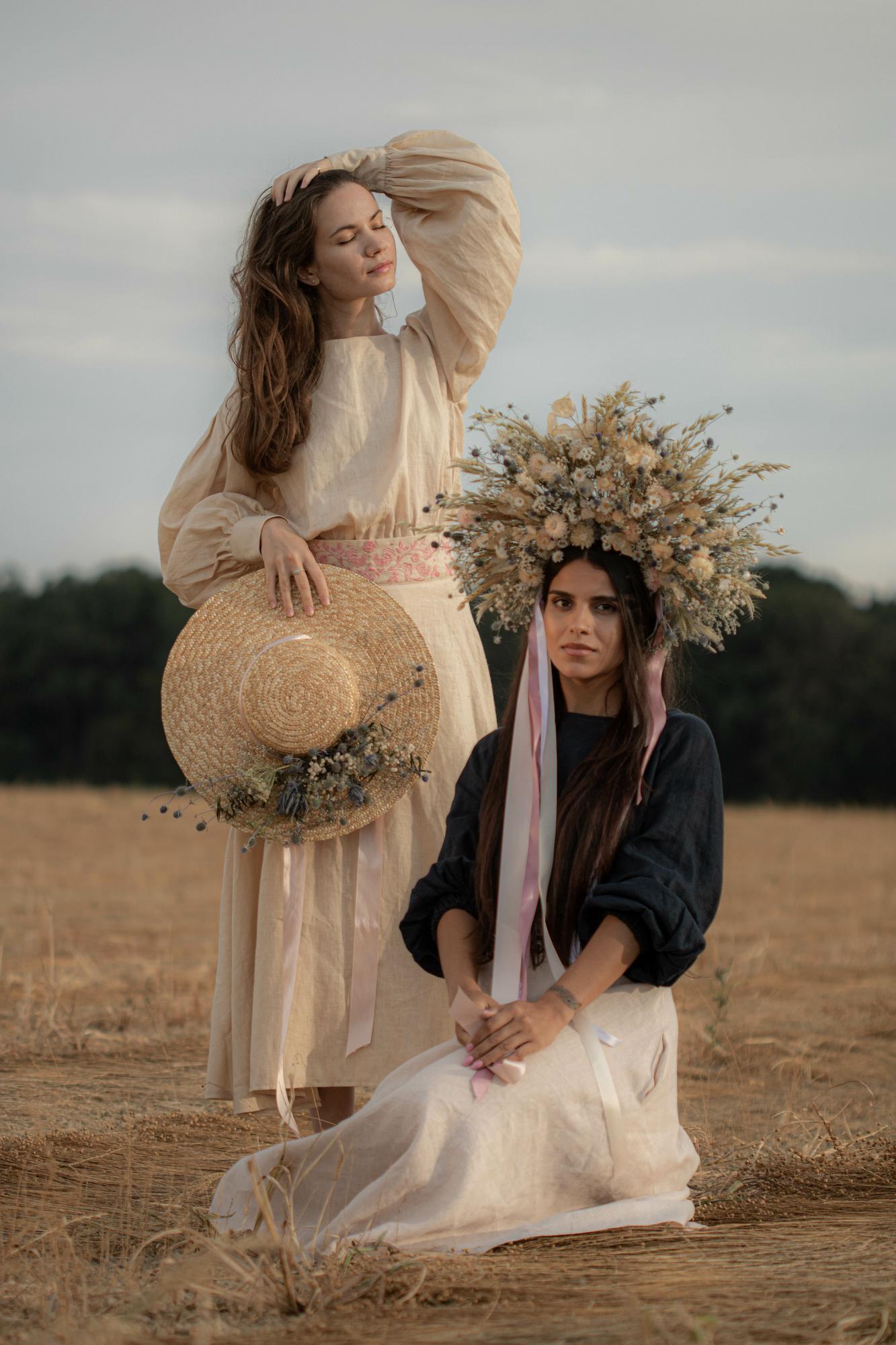 JUPE LIN MAXI  TROIS MUSES CEINTURE BRODéE/ROSE VIEILLI