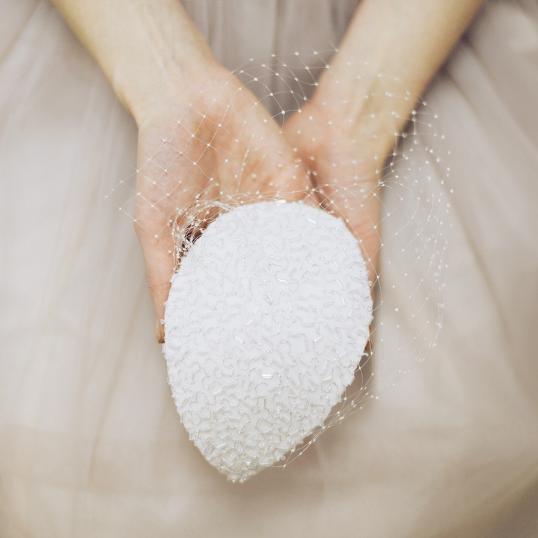 Гребень с вуалью, цвет айвори Reana