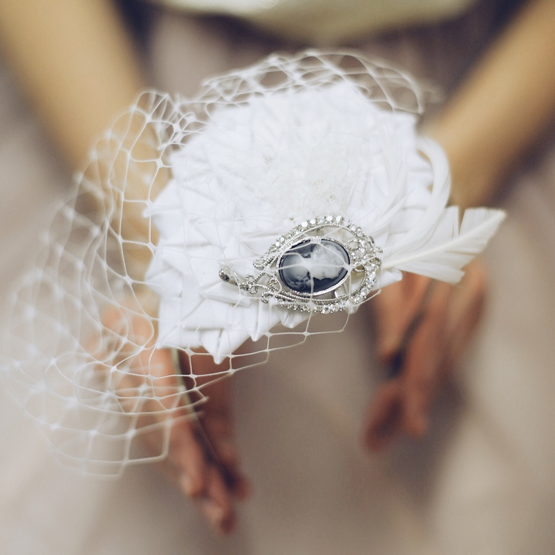 Ободок шляпка с вуалью Theresa