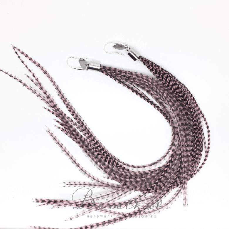 Серьги с натуральными перьями (тигровый)