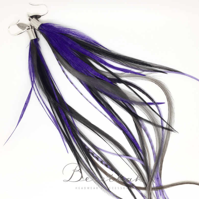 Серьги с натуральными перьями (цветные модификации)