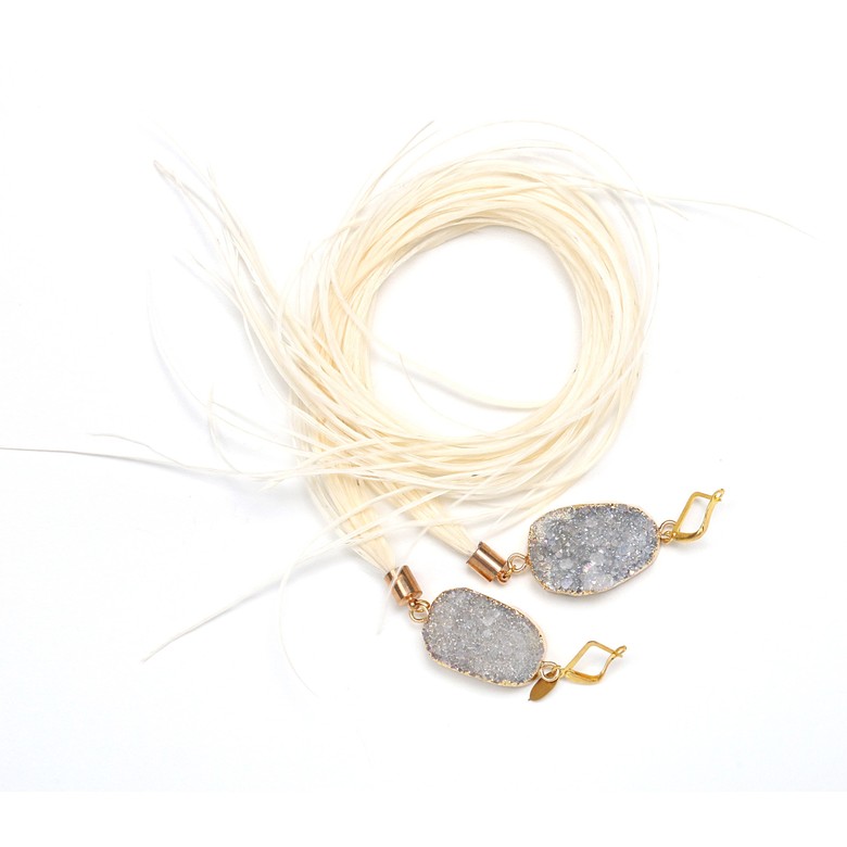 Серьги с натуральными перьями (цветные модификации)