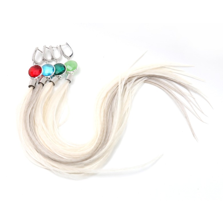 Серьги с натуральными перьями и полудрагоценными камнями