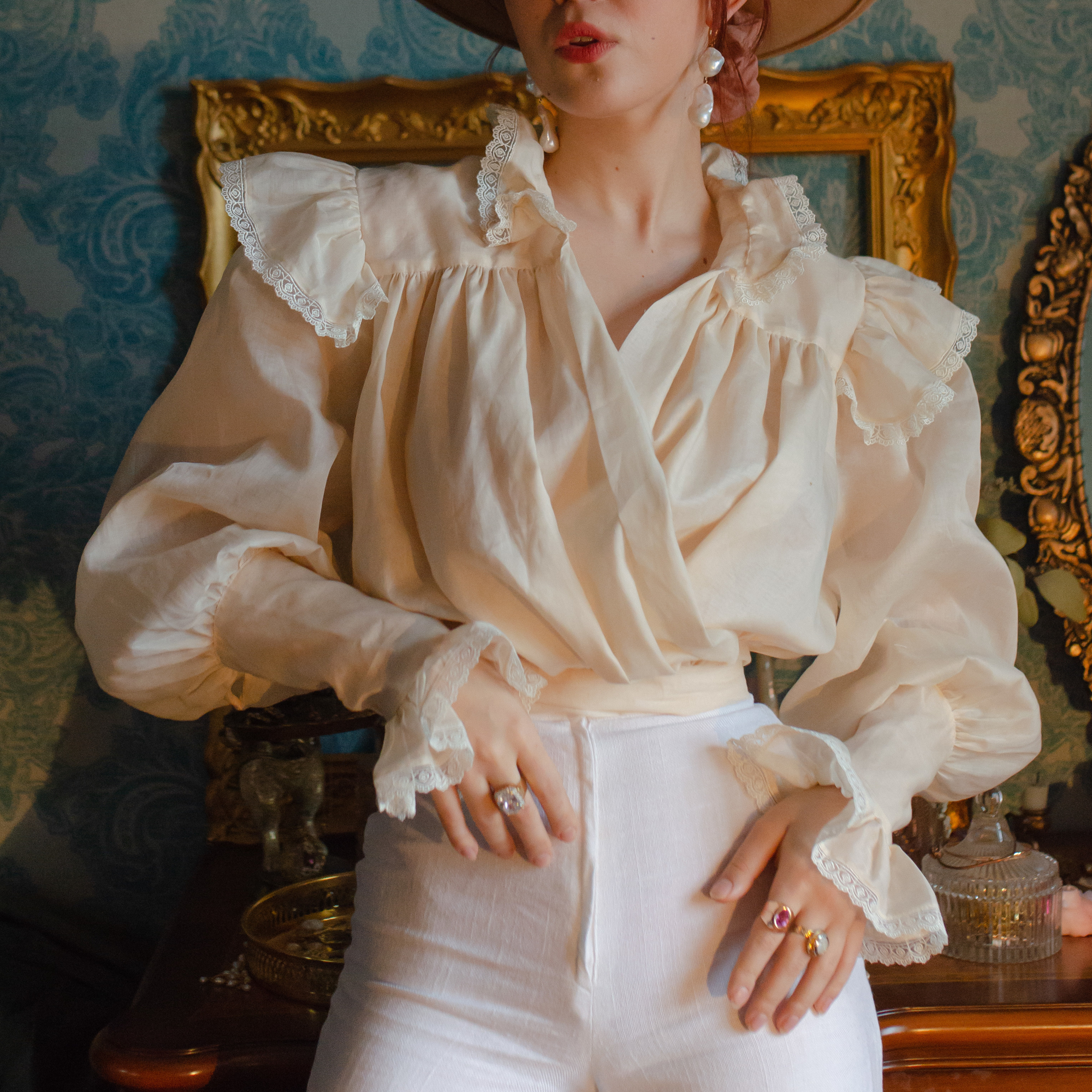 Artists Blouse with Lace