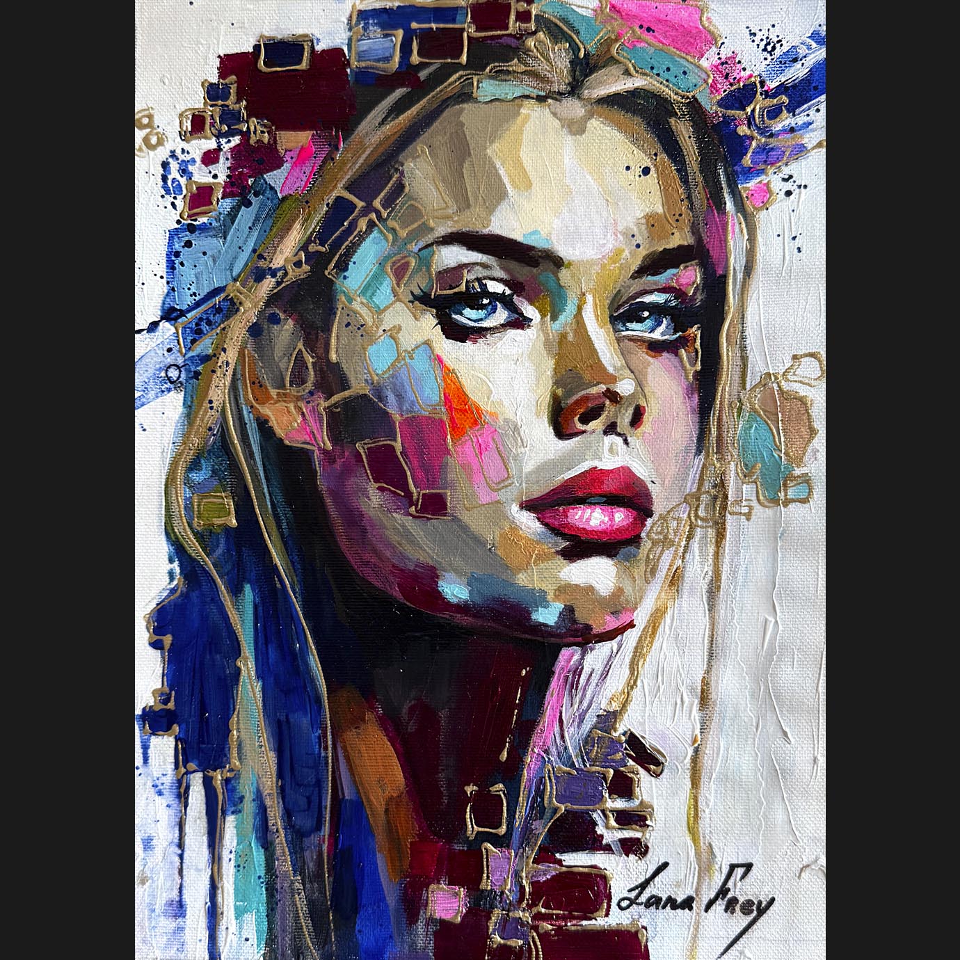 "Pink whisper, blue gaze" limited edition print