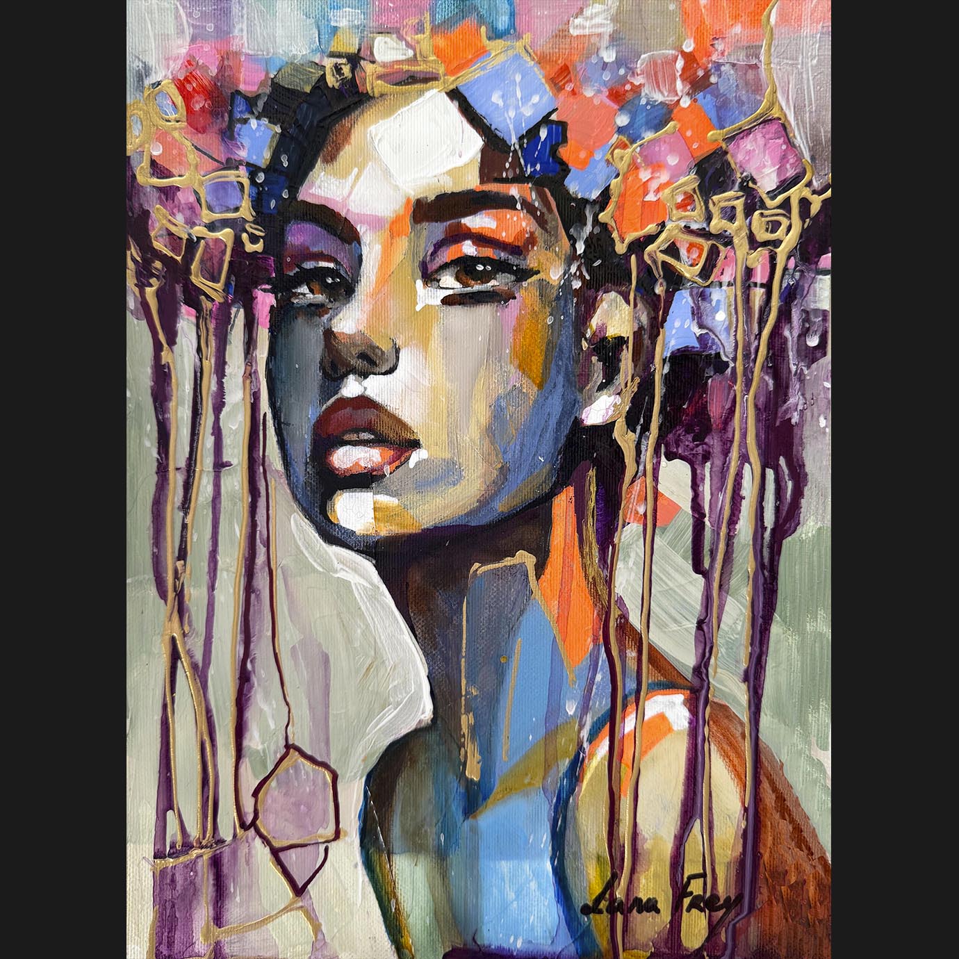 Rain tangled in her hair